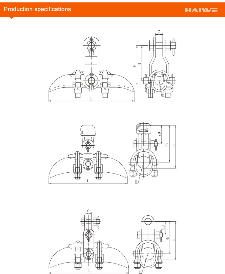 Xgu Suspension Clamp Trunnion Type Clevis Type with Socket Tongue