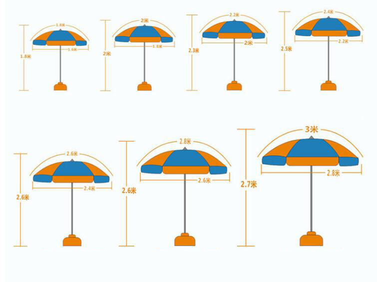 Wholesale 36inch 8K White Promotion Advertising Sun Garden Beach Umbrella