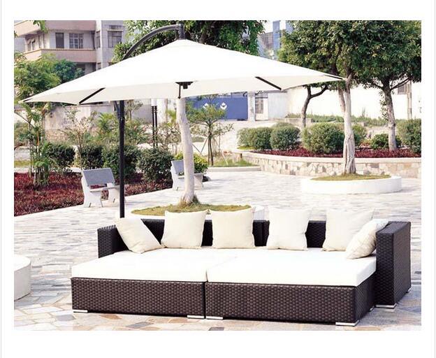 Rattan Sofas Outdoor Sun Bed Lounge Garden Furniture Patio Sofas Sets with Cushions