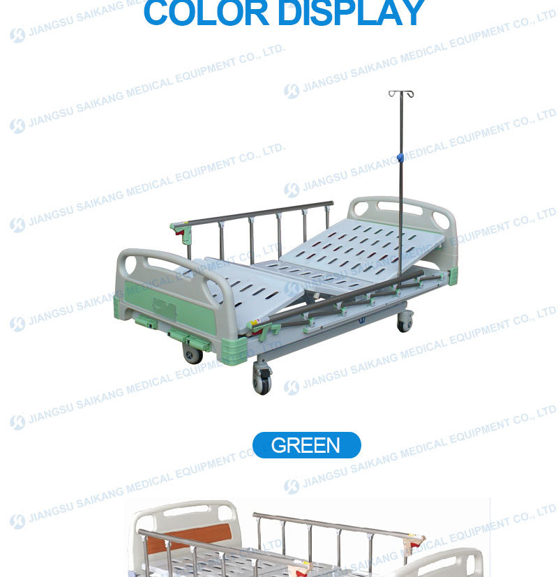 Hospital Examination Metal Manual Adjustable Bed