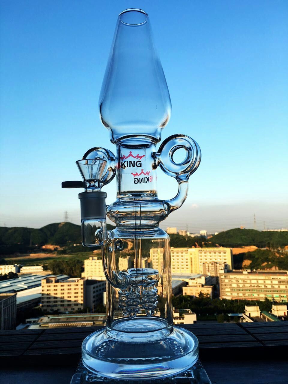 China Factory Tobacco LED Glass Shisha Hookah for Glass Water Smoking Pipe
