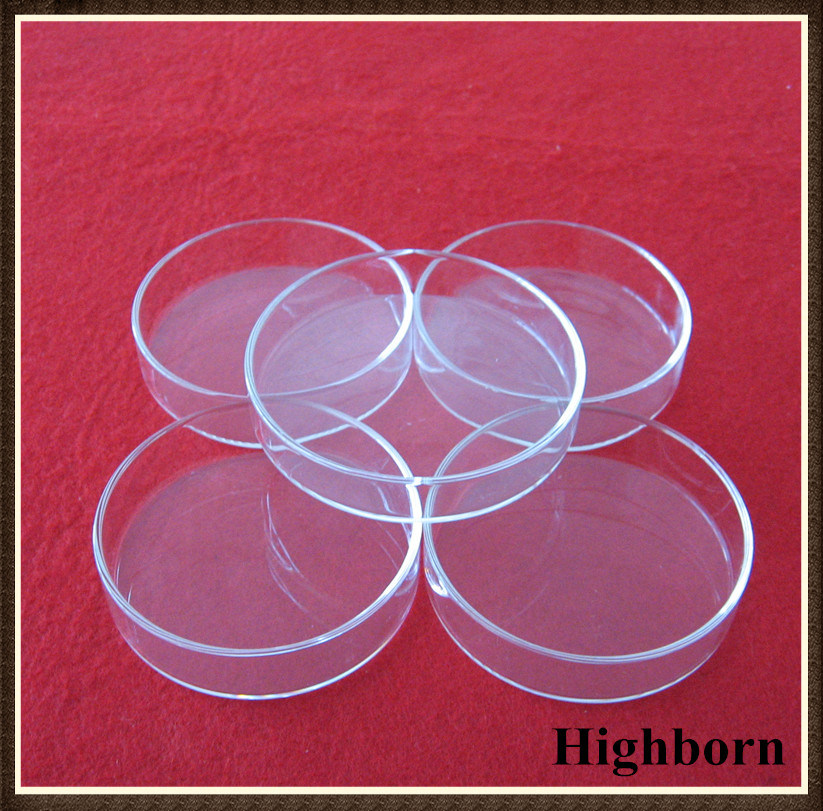 Clear Round Bottom Silica Quartz Glass Petri Dish with Cover