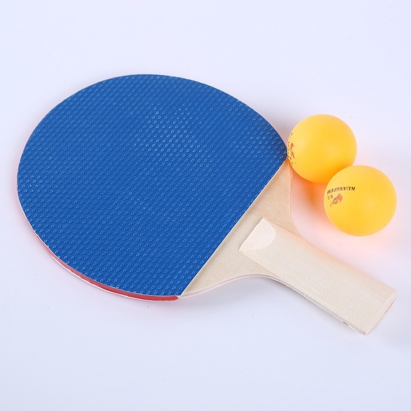 Cheap Red & Blue Color Ping Pong Paddle with 2 Balls Set with PE Bag Packing