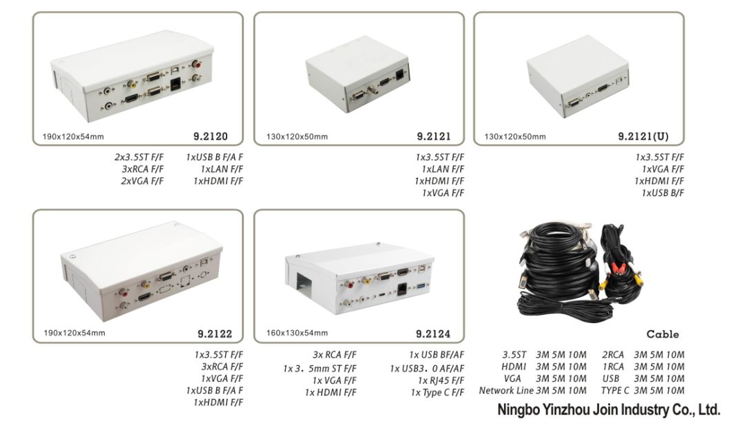 Connectivity Box Cable Box Tabletop Socket with Adaptor (9.2121)