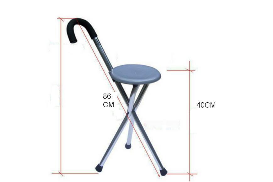 Multi-Function Foldable Stainless Steel Walking Stick, Walking Cane with Seat/Chair Function Walking Aids Cane with Stick