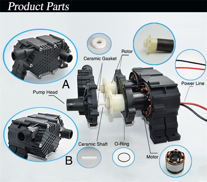 Head 27m 24V Mini Water Pump for Cooling Circulation