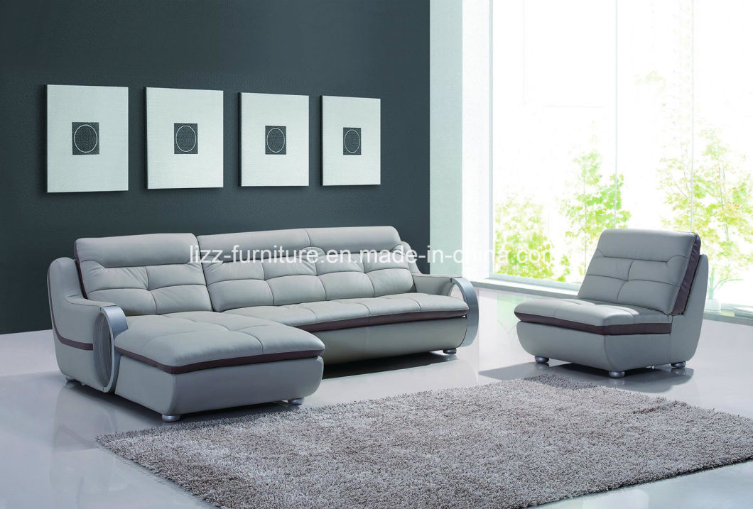 Luxury Modern Couch Sectional with 2 Leather Seats Sofas