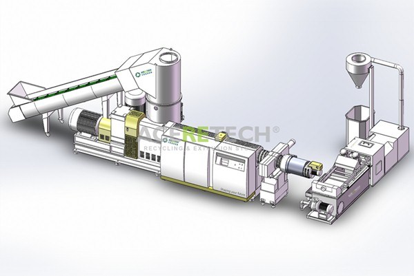 European Design Single Screw Extruder with Pelletizer for Woven Bags