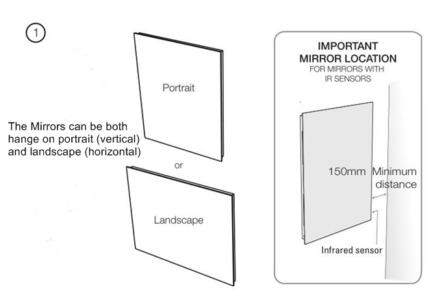 China Factory Made 5mm Wall Mounted LED Illuminated Mirror with IP44