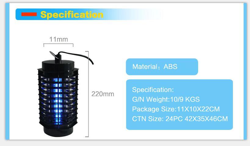 Mosquito& Fly LED UV Light Bug Zapper Killer Lamp