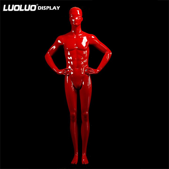 Bright Red FRP Male Display Models Window Mannequin