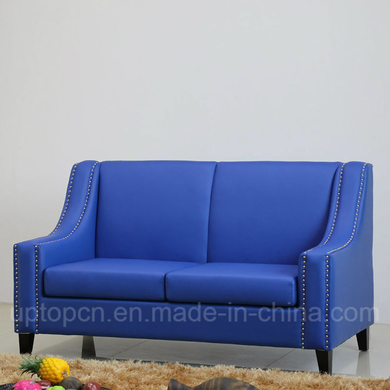 Wholesale Beautiful Royal Blue Sofa with Double Seat and PU Leather for Restaurant (SP-KS350)