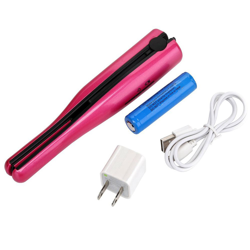 Portable Rechargeable Cordless Mini Flat Iron Hair StraightenerÂ 