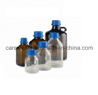 Borosilicate Transparent Glass Reagent Bottle with Blue Screw Cap