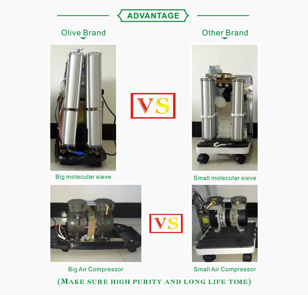 Olive Cheap Small Home Medical Oxygen Concentrator for Commercial Sale