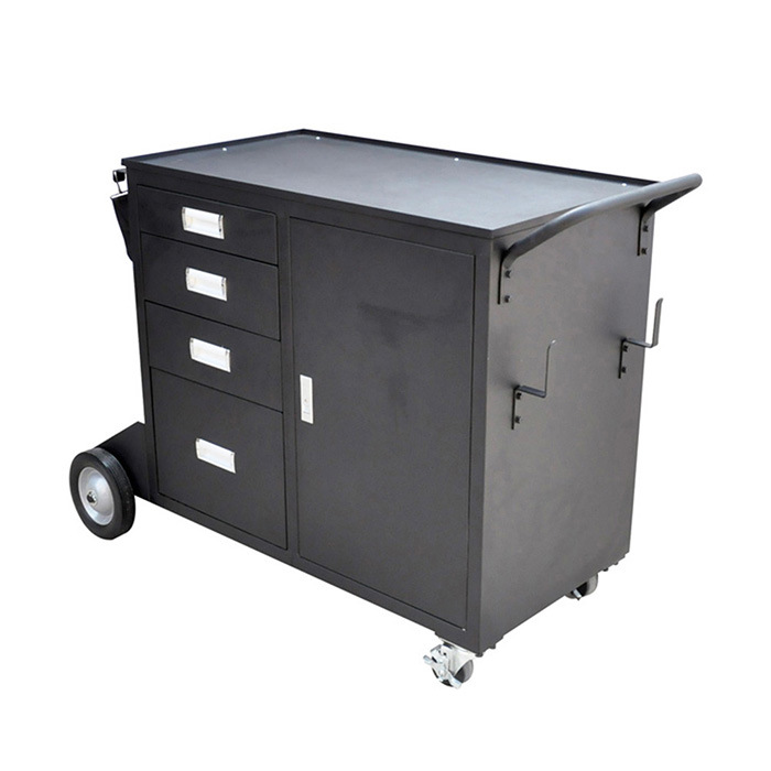 Metal Material Handling Tools Cabinet Trolley Hand Push Storage Drawer Cart