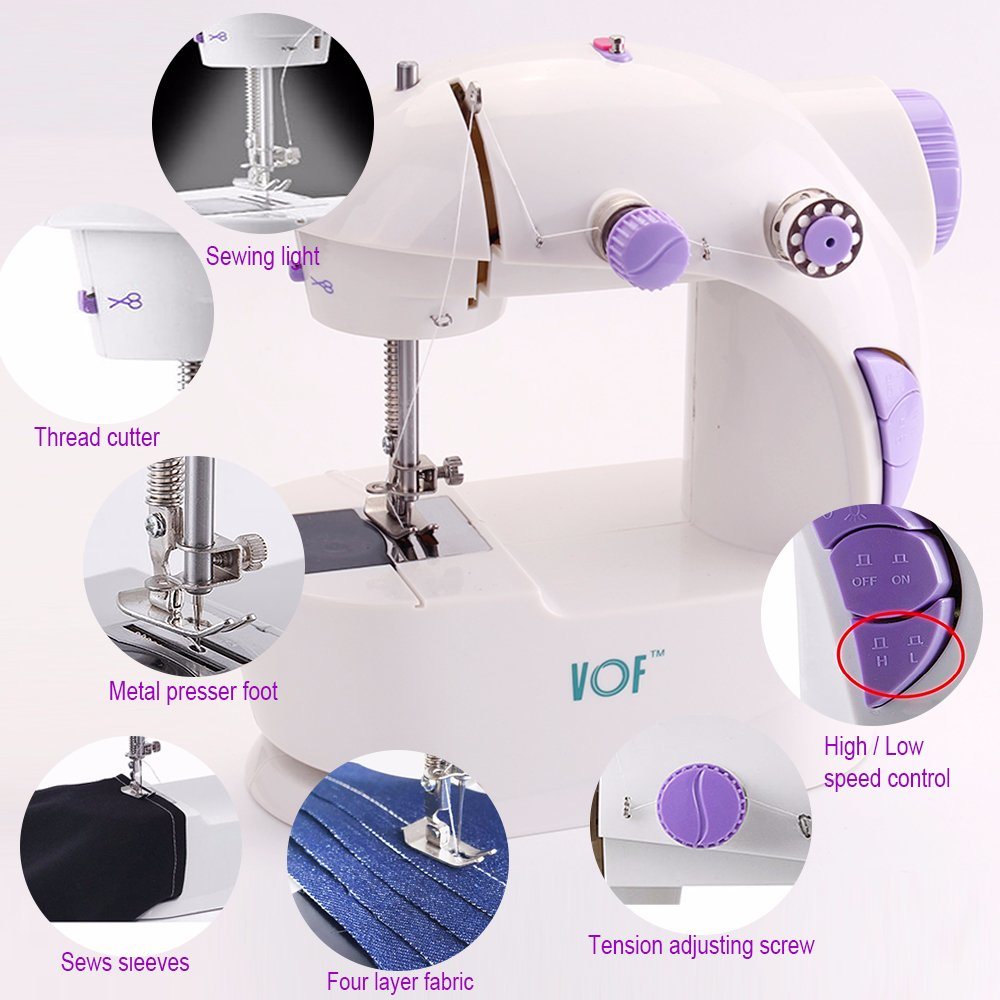 Fhsm-201 Mini Electric Presser Feet Chain Stitch Sewing Machine