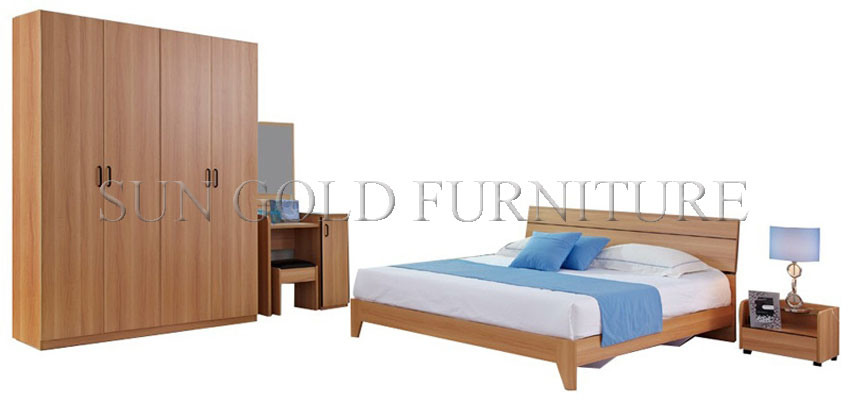 Luxury Hotel Wood Bed Cheap Used Bedroom Furniture Sets (SZ-BT001)