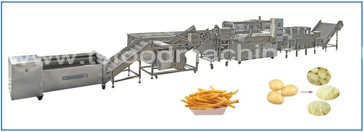 Frozen Potato Chips Production Line / French Fries Making Machine