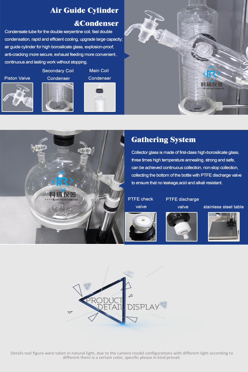 Chemical Vacuum Rotovapor Manual Lift Heating Bath Rotary Evaporator