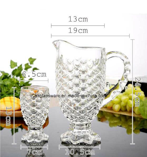 1pitcher and 4 Footed Tumblers Total 5PCS Juice Glass Drinkware Set