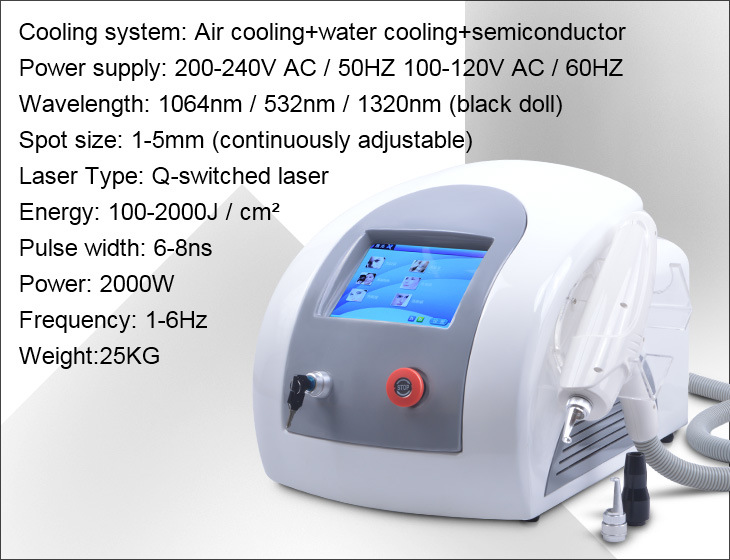 2018 Factory Price 1320nm 1064nm 532nm ND YAG Q-Switch Laser Beauty Machine for Tattoo Scar Acne Pigmentation Eyebrow Removal