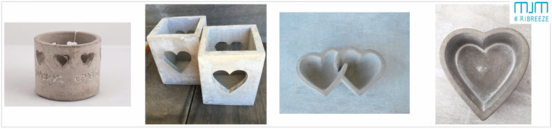 Vintage Home Decoration Heart Shape Cement Flower Pot