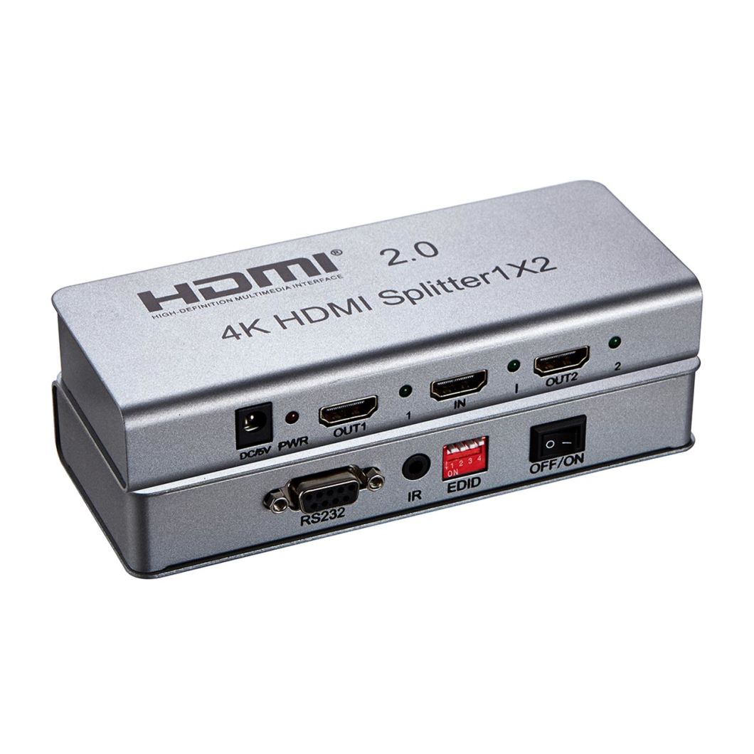 1X2 HDMI 2.0 Splitter 4k with IR (Support EDID, RS232)