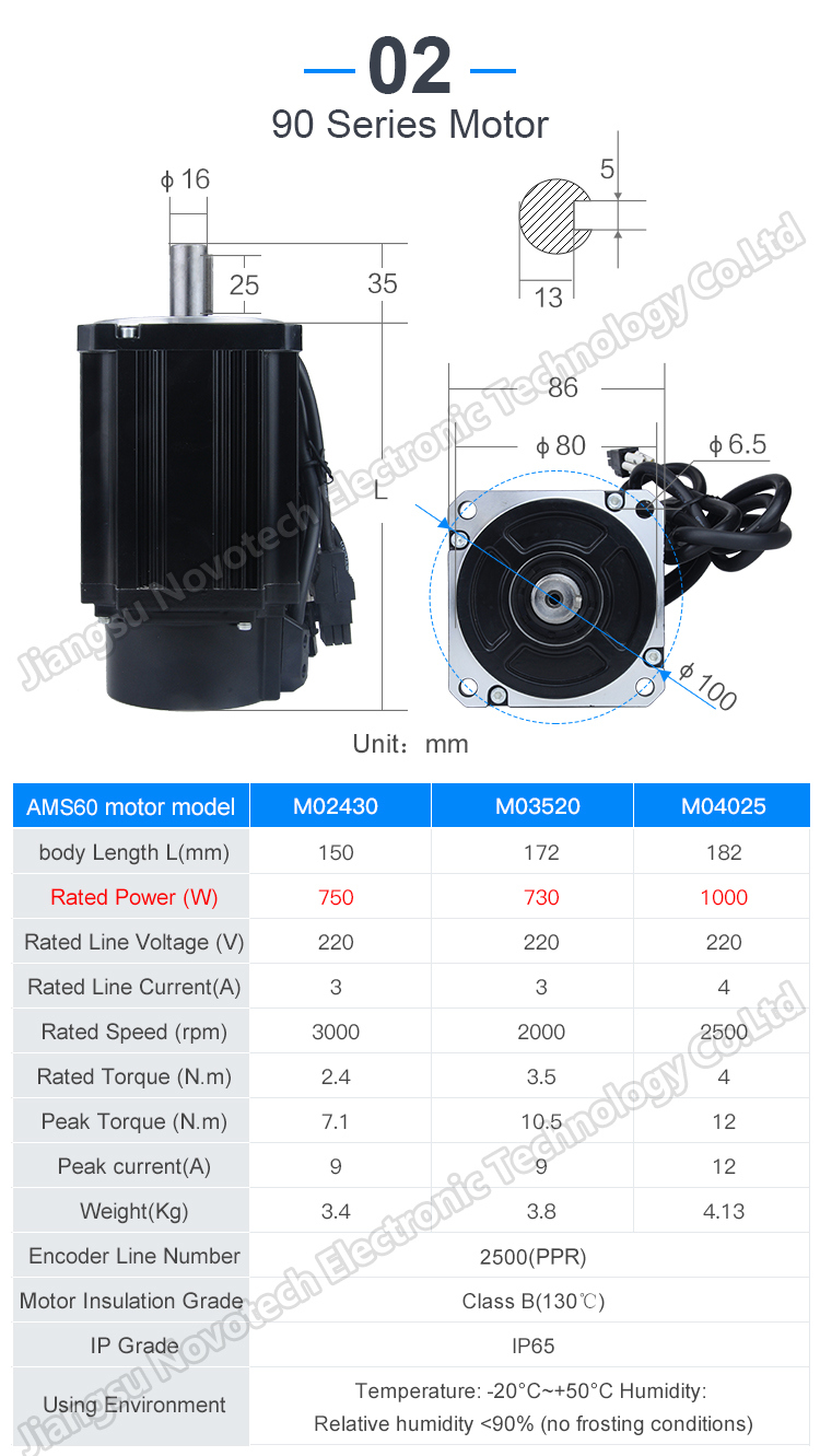 750W 730W 1000W Servo Motor with Driver Kit for CNC