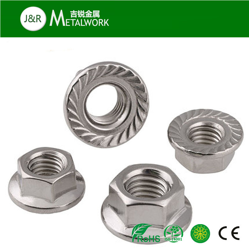 A2 A4 Stainless Steel Knurled Hex Flange Nut (DIN6923)