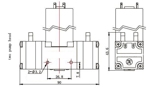 DC Diaphragm Single-Head Diaphragm High Flow Miniature Brush Ink Water Pump