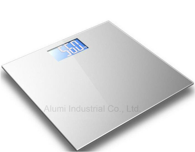 Tempered Glass Electronic Silver Weighing Personal Scale for Hotel Bathroom