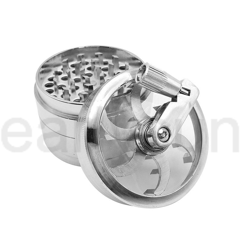 Top Quality Metal Cigarette Herbal Manual Grinder with Hand Crank (ES-GD-001)