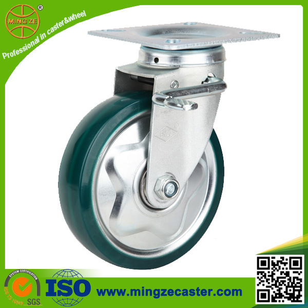 High Quality Swivel Green Clear PU Hand Trolley Wheels