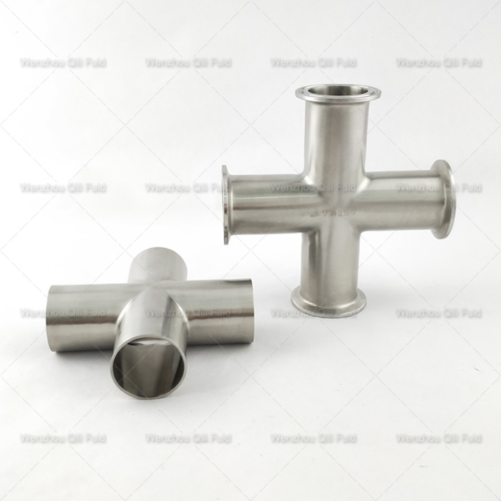 Stainless Steel Pipe Fittings Sanitary Tee Welding Cross