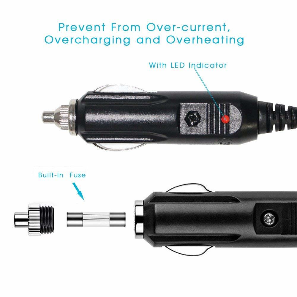 12V 24V Car Cigarette Lighter Male Plug with 10A Fuse Leads