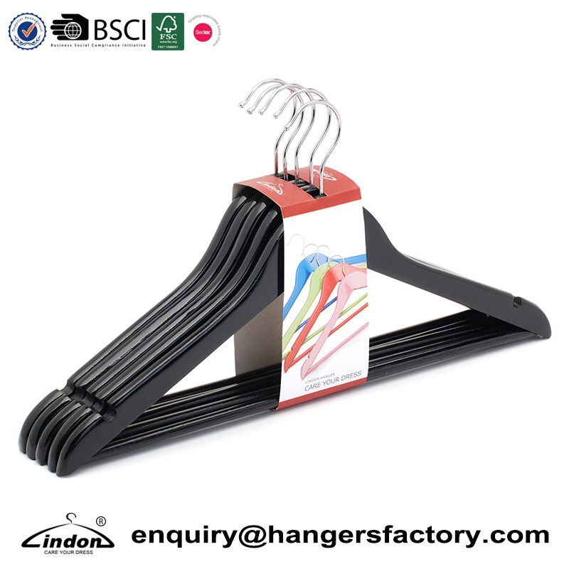 Audited Supplier Lindon Black Wooden Hangers for Sale