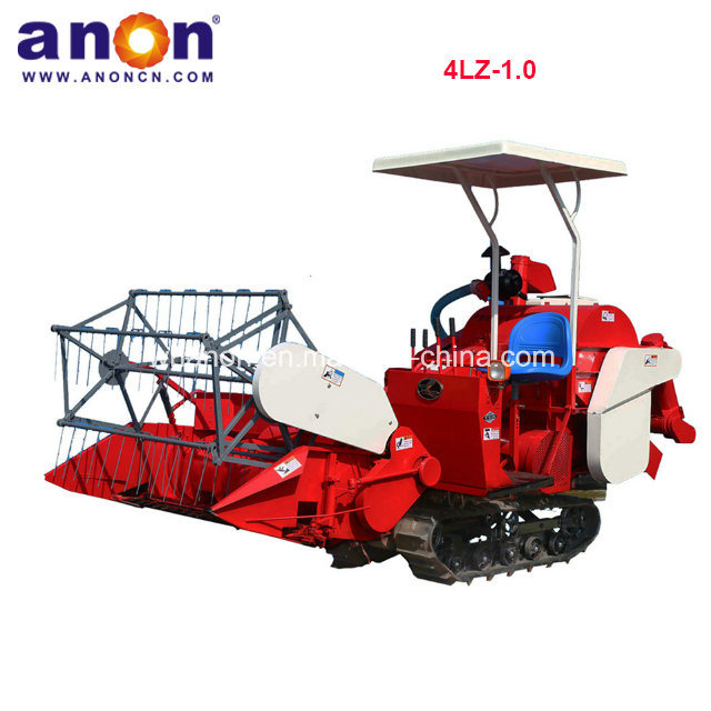 ANON 4LZ-1.0 Mini Rubber Track Paddy Wheat Rice Combine Harvester Price