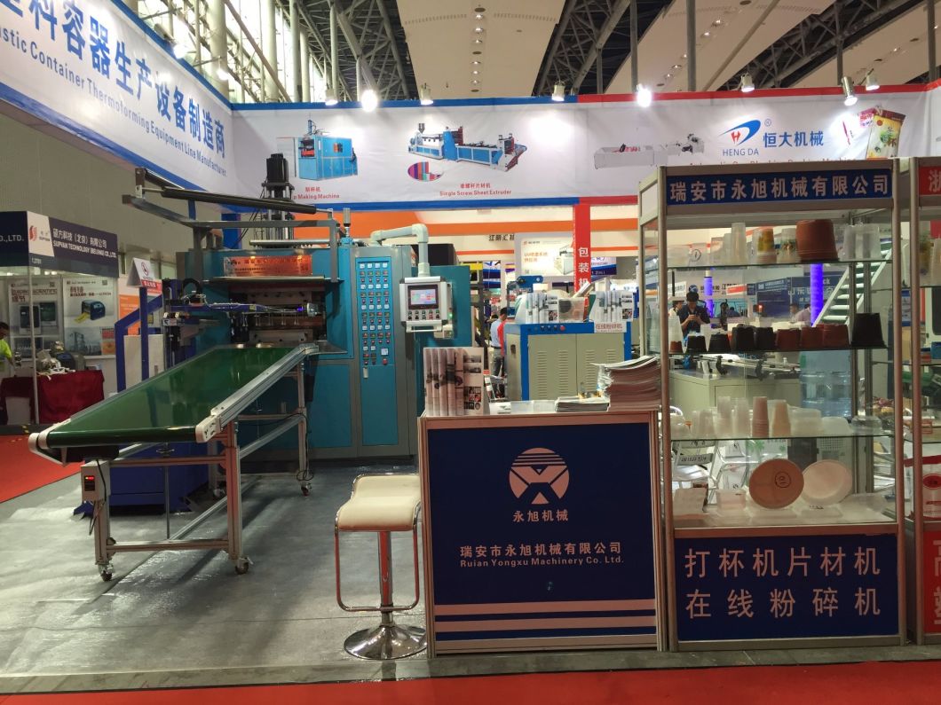 2017 China Plas Exhibition Show Servo Motor Machine/ Yxsf750 Multifunctional Thermoforming Machine (Sheet feeding &Stretching by Servo Motor)