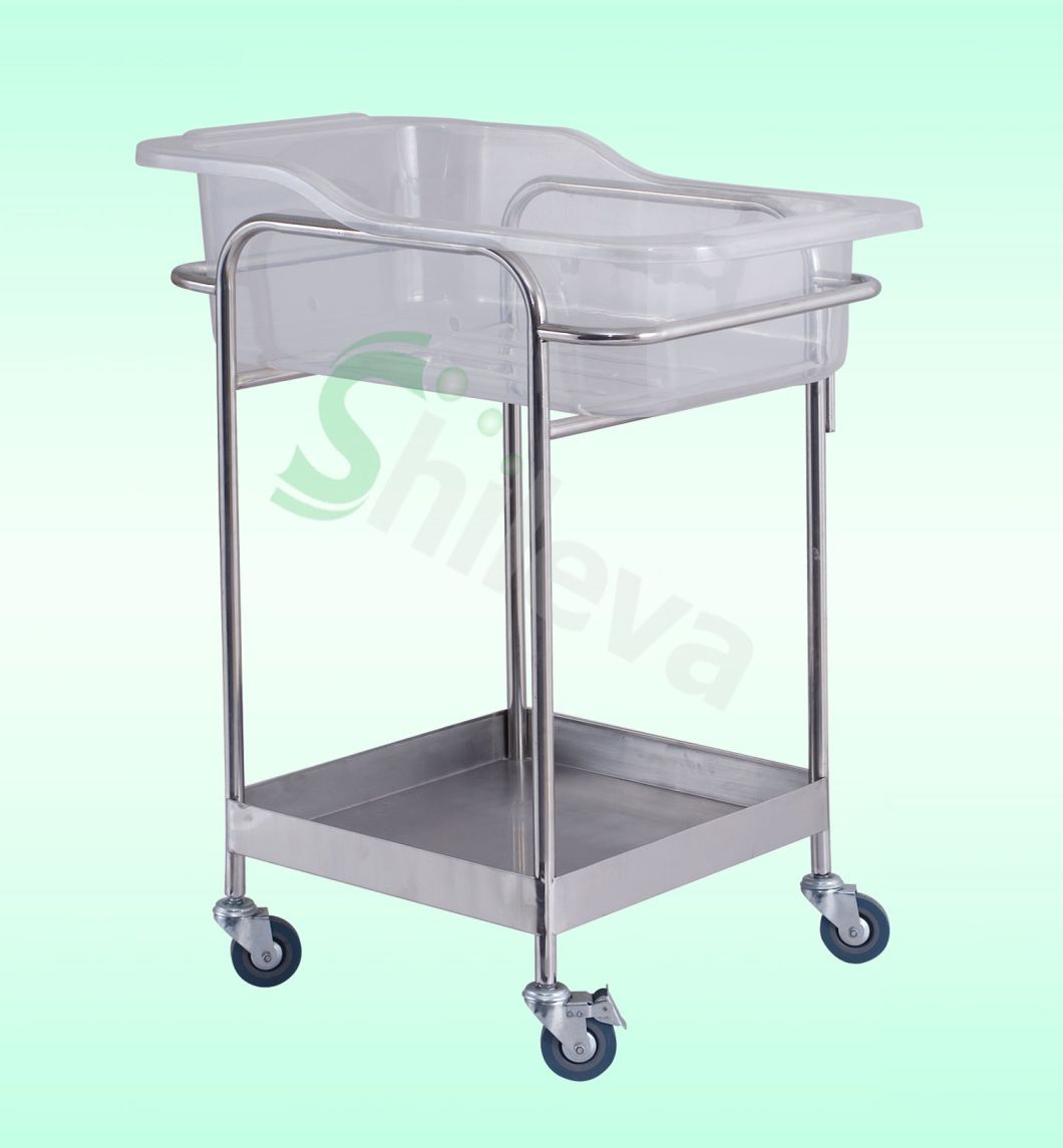 Stainless Steel Hospital Deluxe Baby Bed Baby Crib Infant Bed