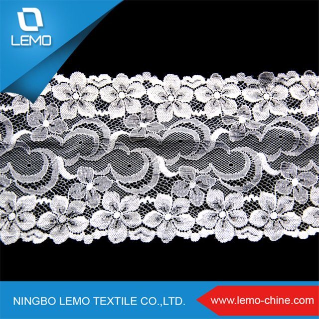 Hot Selling Nylon Spandex Stretch Knitted Lace Trim