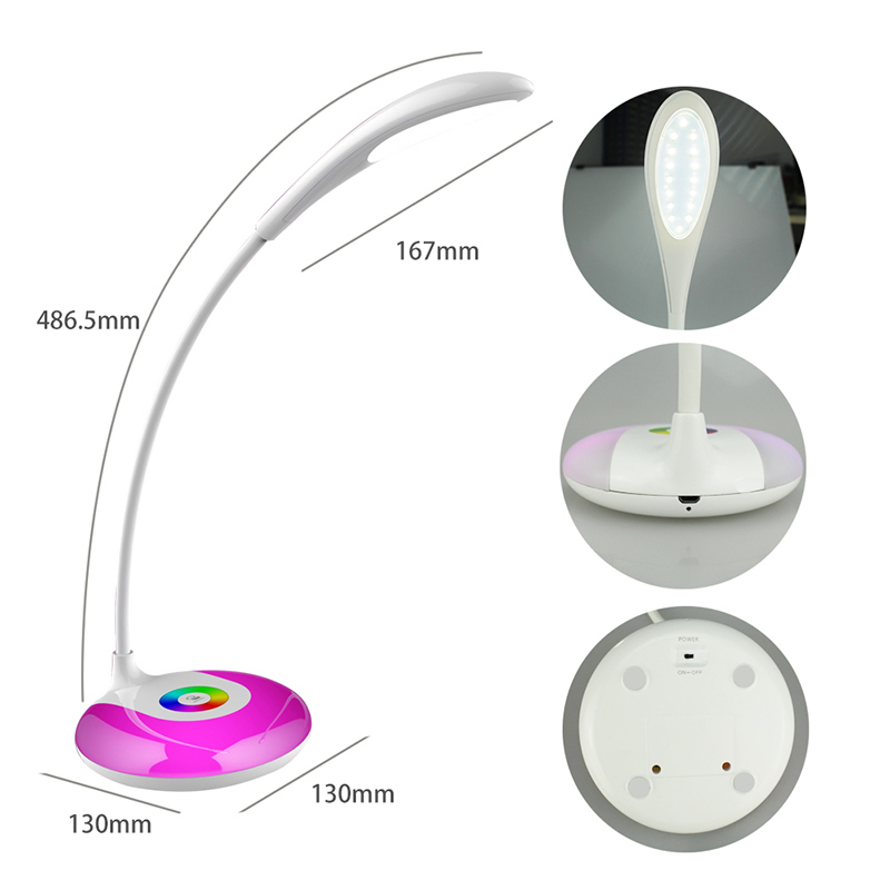 LED Desk Lamp LED Book Light USB RGB Flexible Battery Powered Rechargeable LED Table Lamp LED Reading Light LED Book Lamp