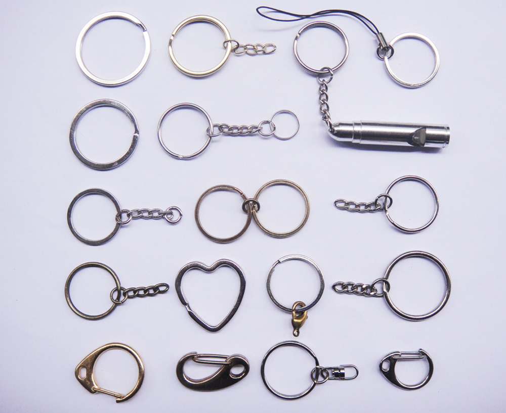 Metal Split Key Ring with Chain Accessories