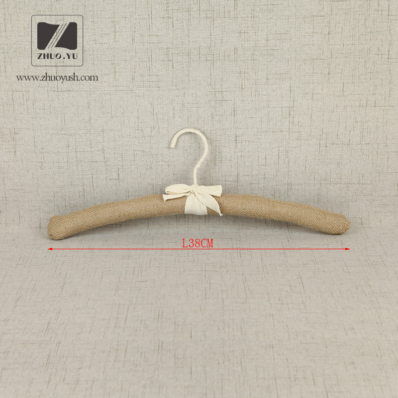 Linen / Satin Padded Coat Hanger with Metal Clips / Clothing Hangers