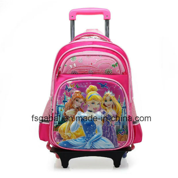 2018 Fashion Embossed Detachable Kids Children Trolley School Backpack Bag