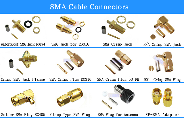 Right Angle 4 Hole Flange Mount Female Jack Waterproof SMA Connector