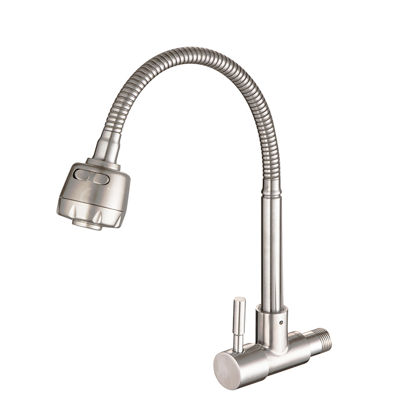 SUS 304 Stainless Steel Cold Water Tap Kitchen Sink Flexible Hose Faucet