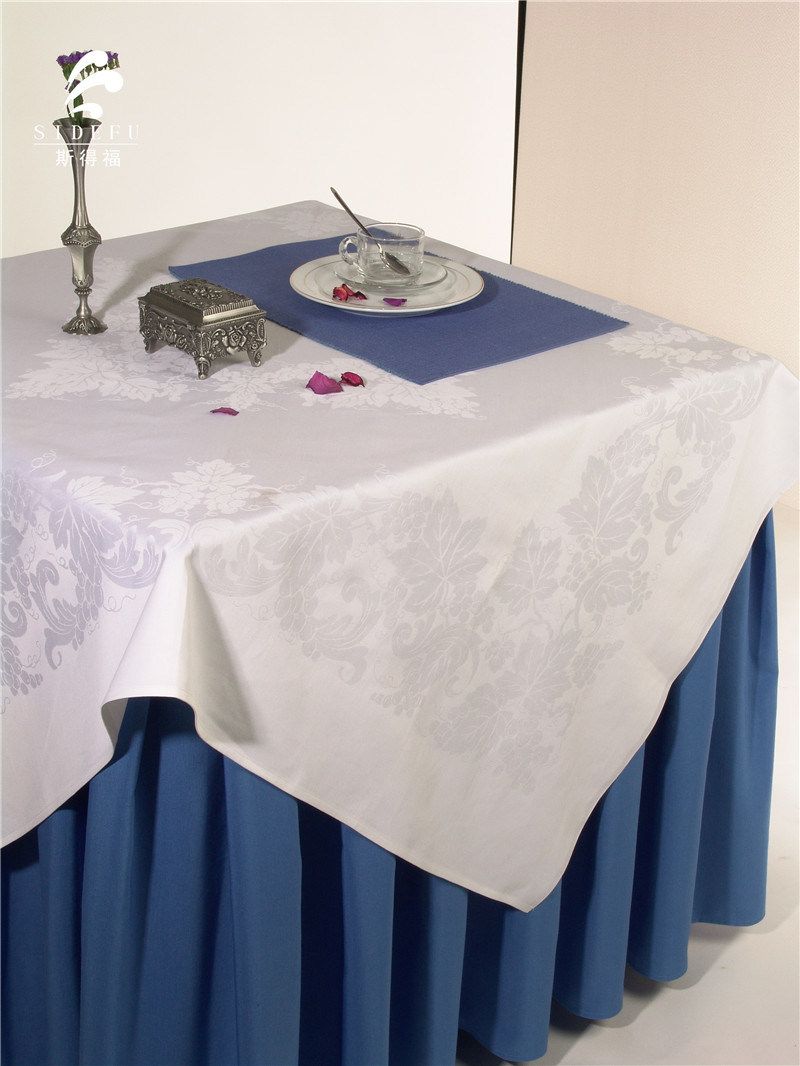 Hotel White Banquet Wedding Cotton Table Cloth