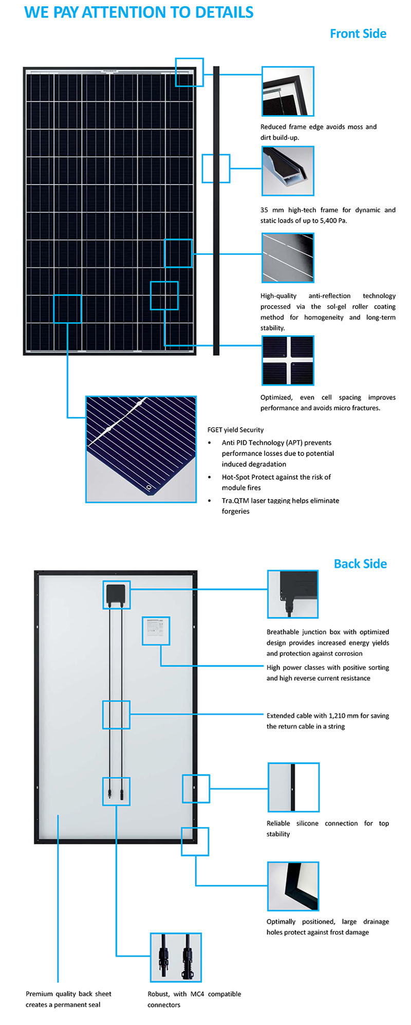 265W Cheap Monocrystalline Solar PV Energy Panel Cell