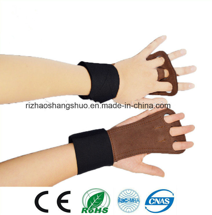 Cross Training Leather Wrist Wrap Support Weightlifting Gloves